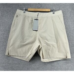Public Rec Felix Shorts Men Size 40x7.5 Beige Golf Drawstrings NEW